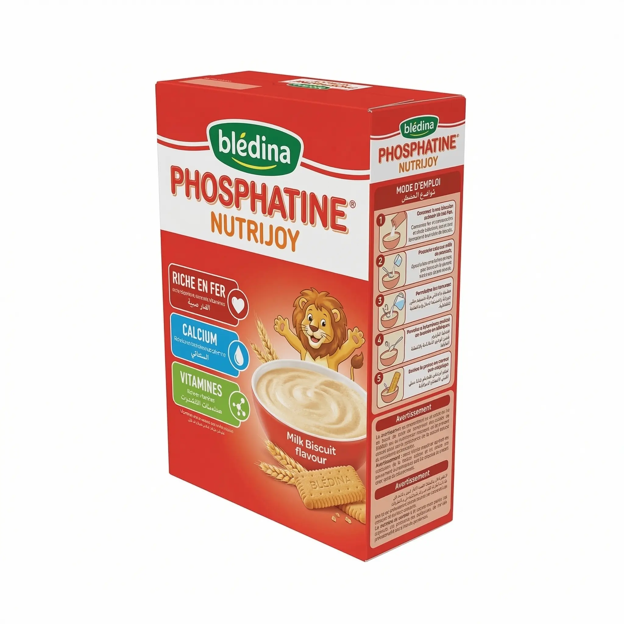 Étiquette arrière Phosphatine biscuit, ingrédients et préparation
